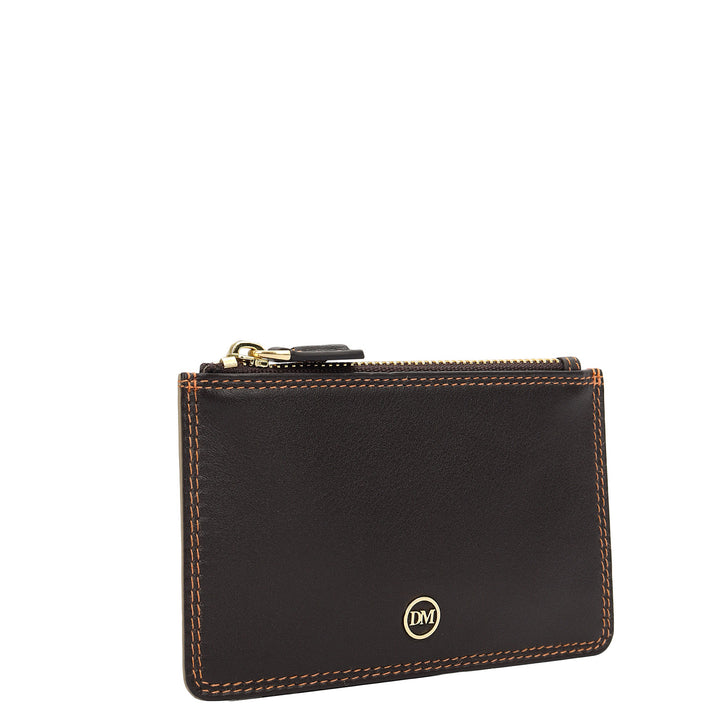 Prisme 4 Slots Leather Card Case - Brown