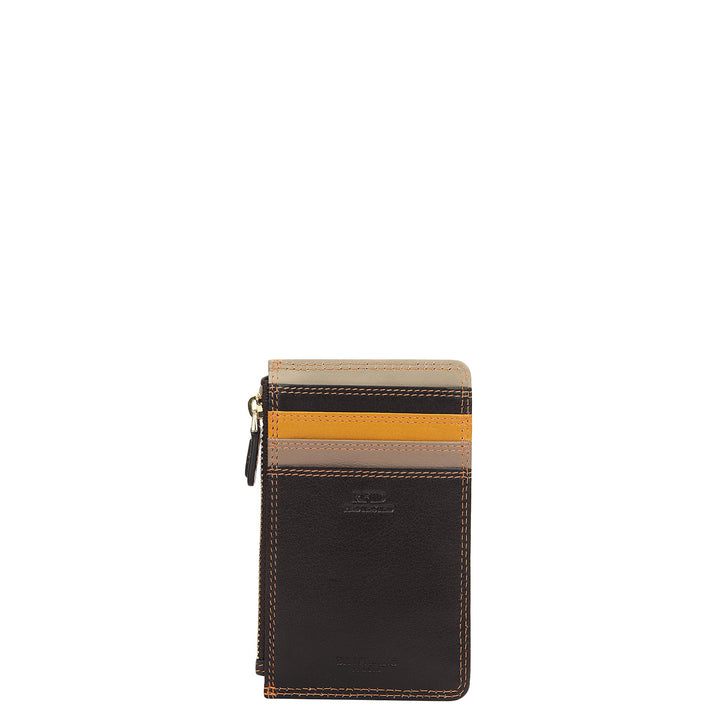 Prisme 4 Slots Leather Card Case - Brown
