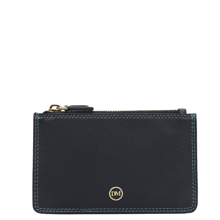 4 Slots Leather Card Case - Navy