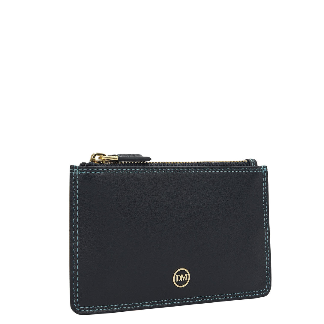 4 Slots Leather Card Case - Navy