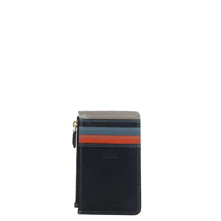 4 Slots Leather Card Case - Navy