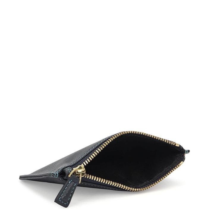 4 Slots Leather Card Case - Navy