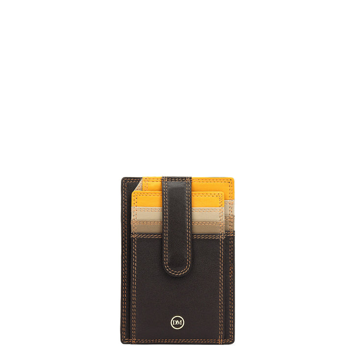 Multi Slot Leather Card Case - Brown