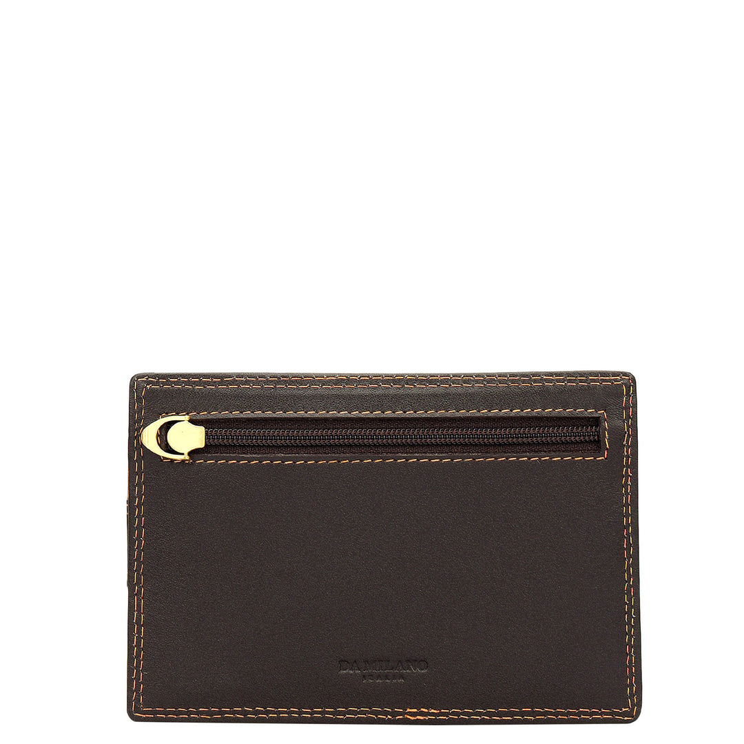 Multi Slot Leather Card Case - Brown