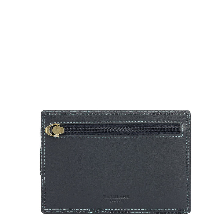 Multi Slot Leather Card Case - Navy