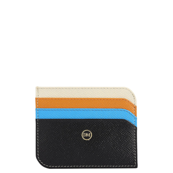 7 Slots Leather Card Case - Black