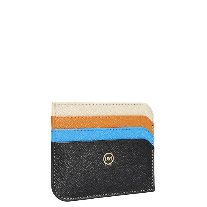 7 Slots Leather Card Case - Black