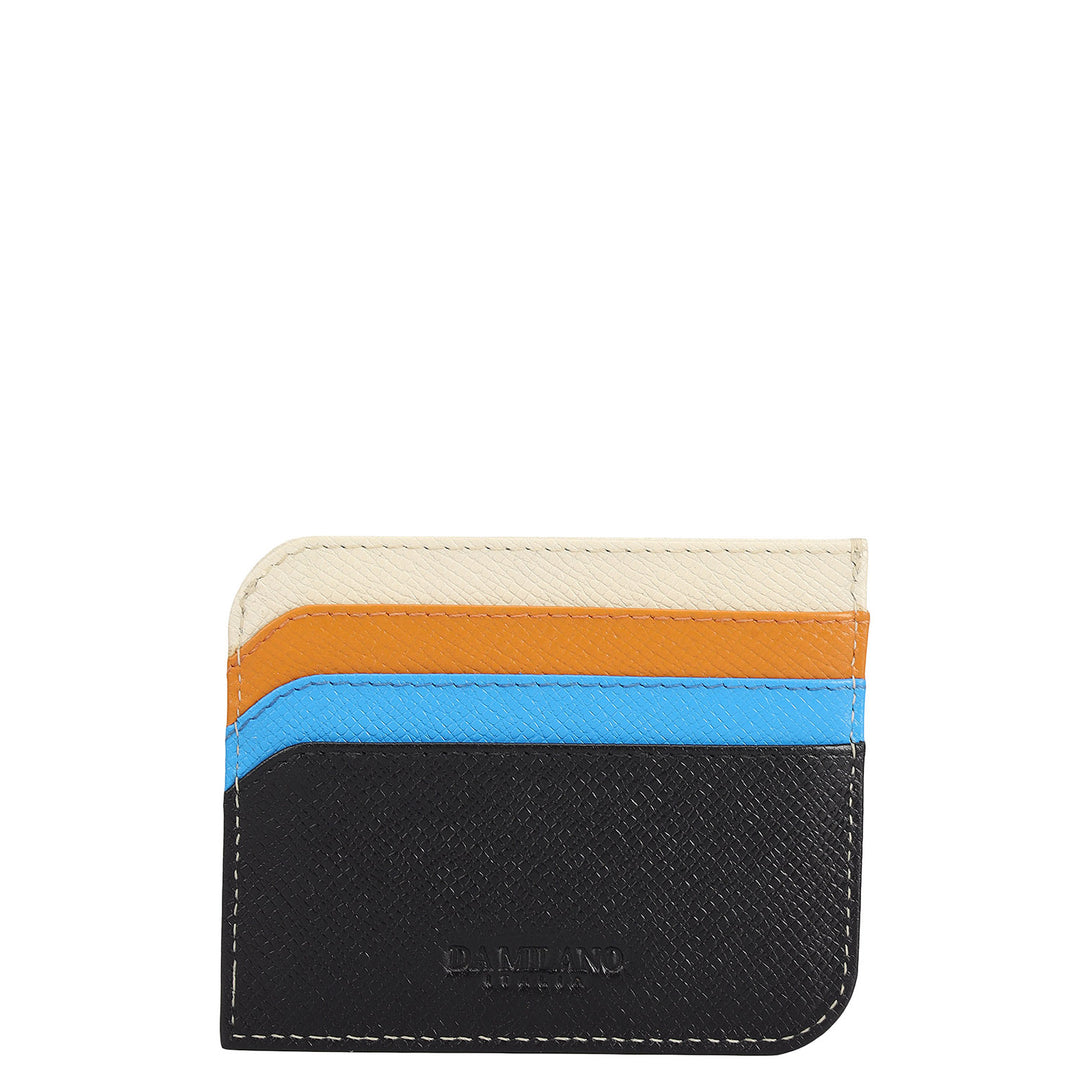 7 Slots Leather Card Case - Black