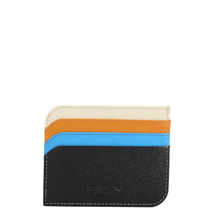 7 Slots Leather Card Case - Black