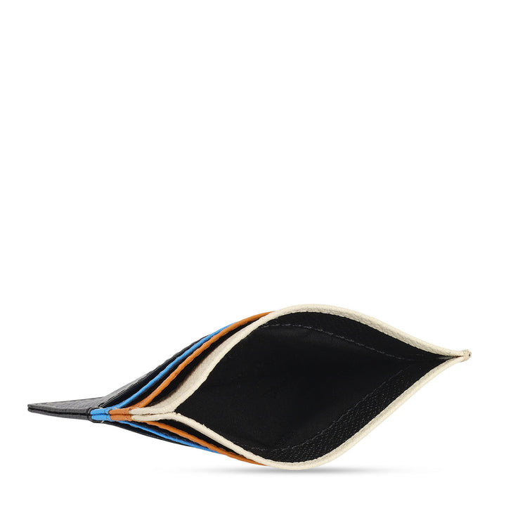 7 Slots Leather Card Case - Black