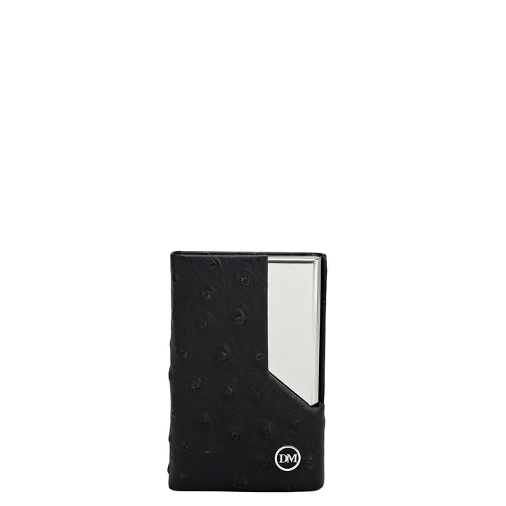 4 Slots Leather Card Case - Black