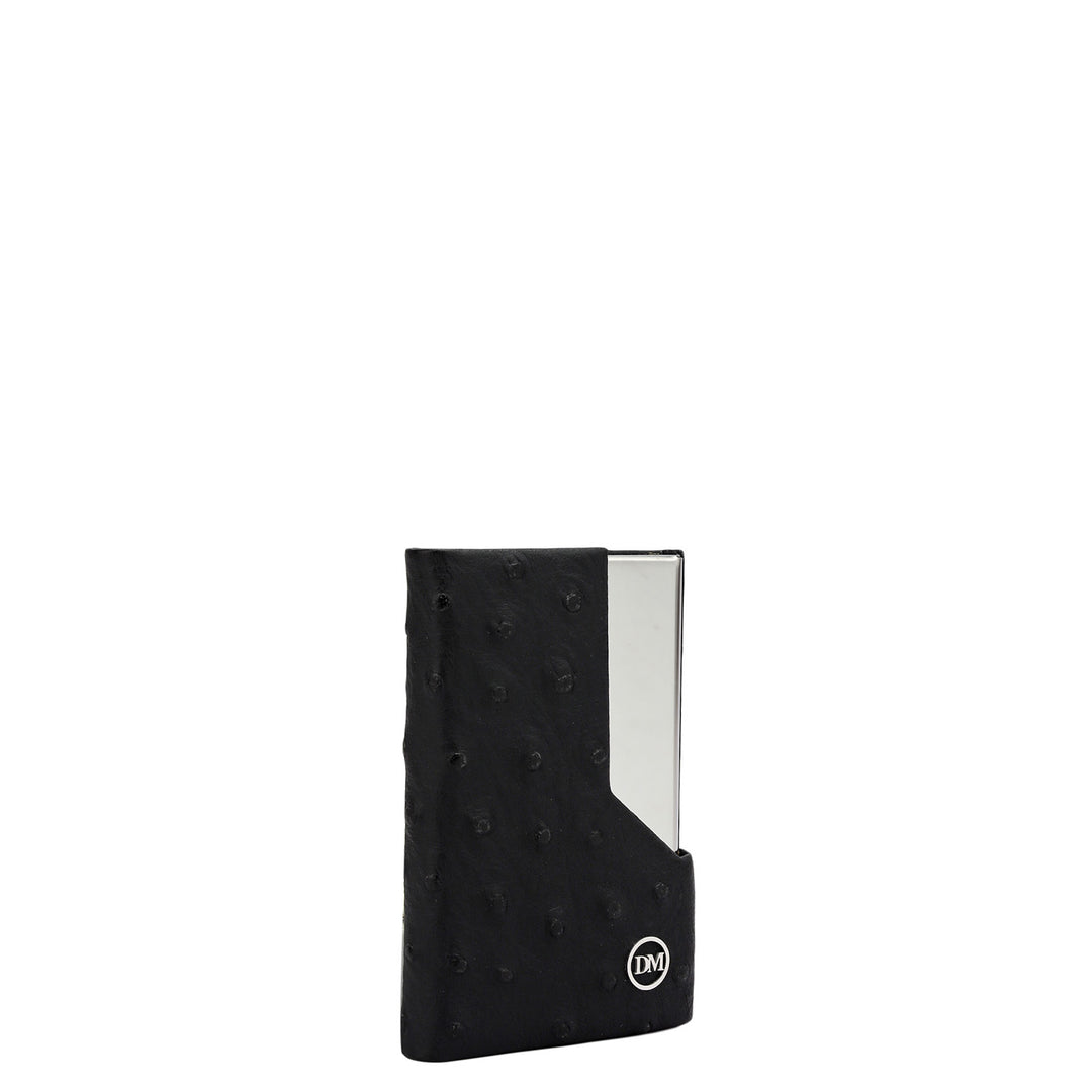 4 Slots Leather Card Case - Black