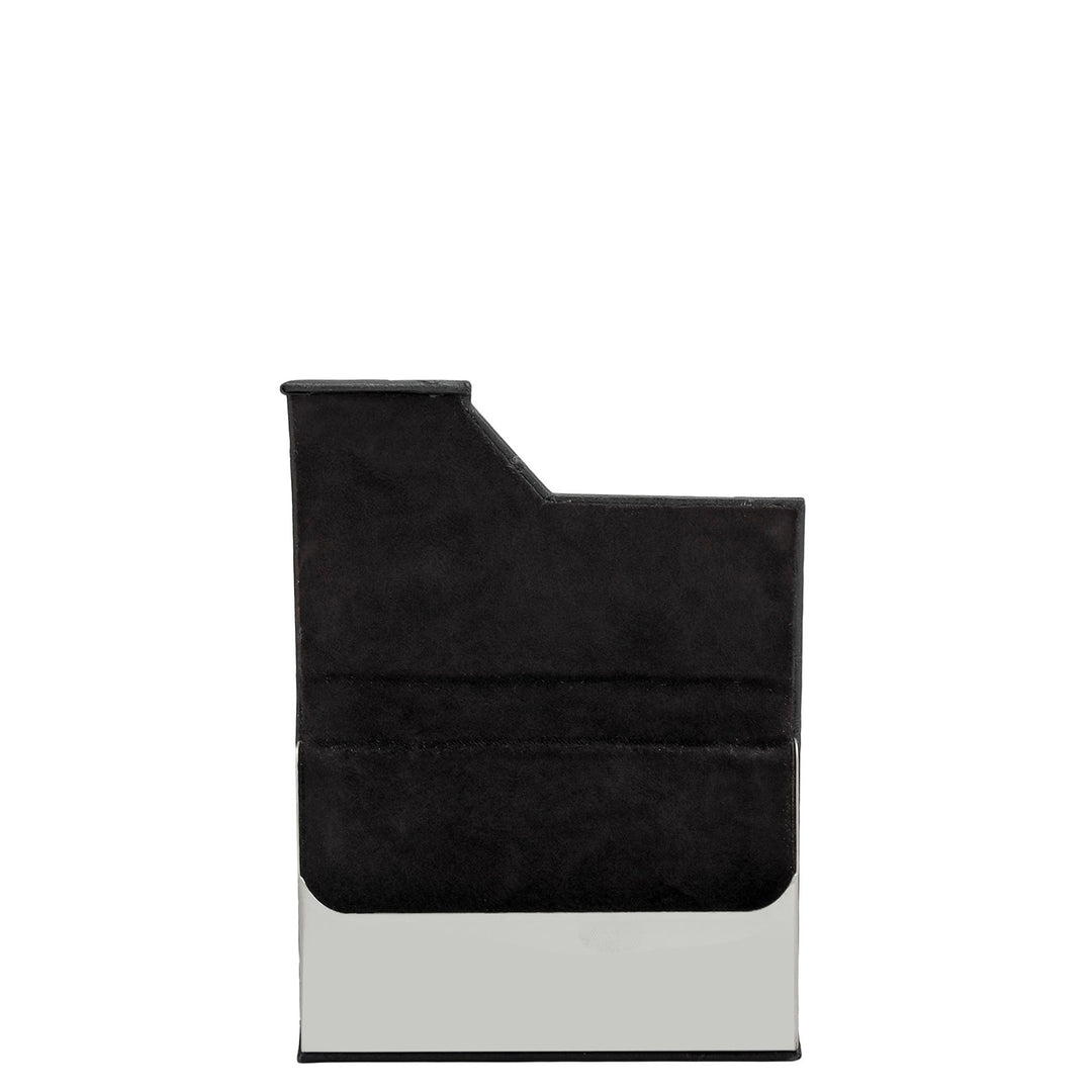 4 Slots Leather Card Case - Black