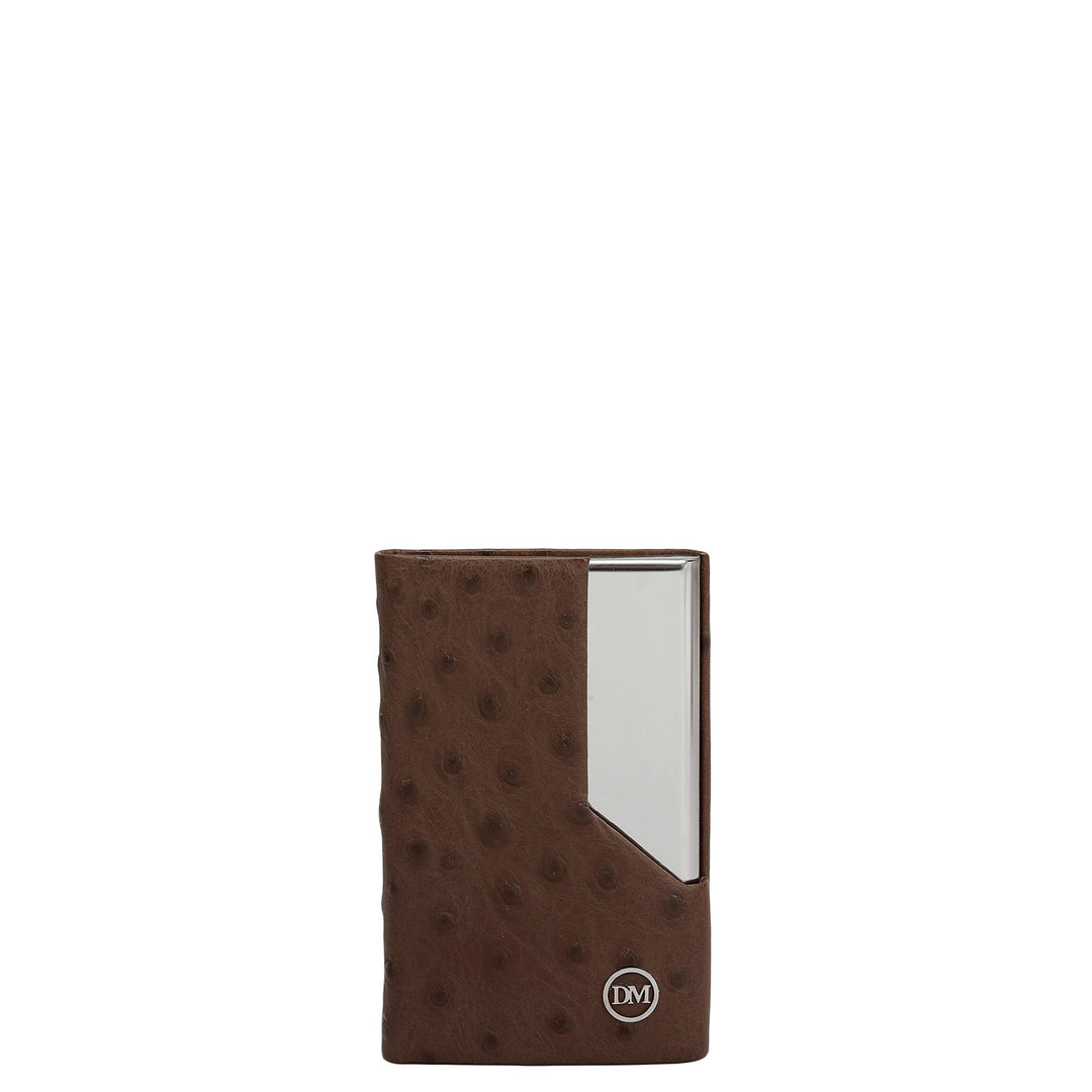 4 Slots Leather Card Case - Brown