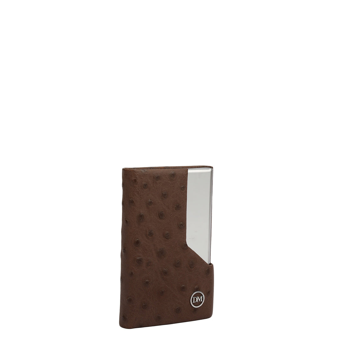 4 Slots Leather Card Case - Brown