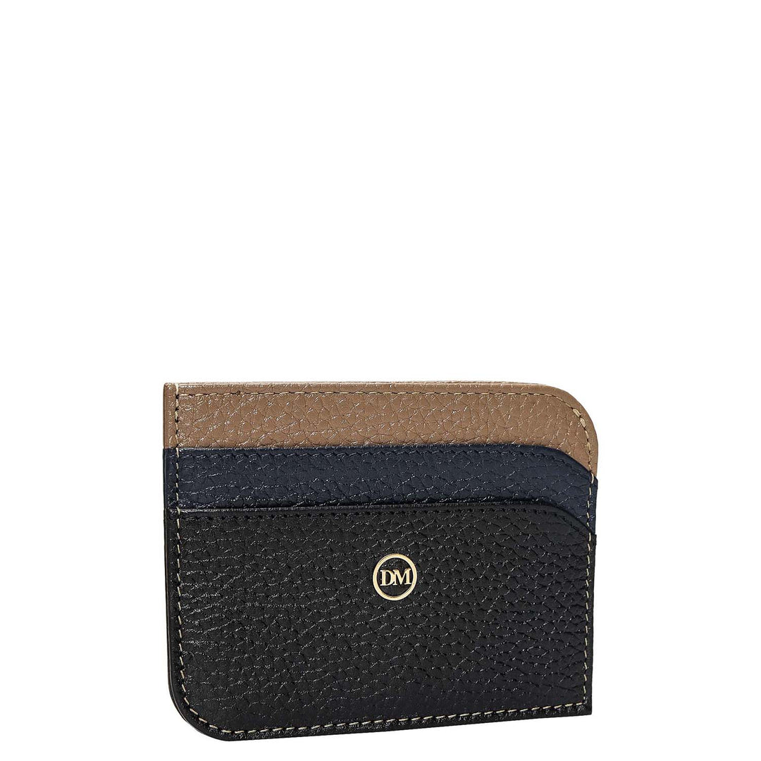 5 Slots Leather Card Case - Black
