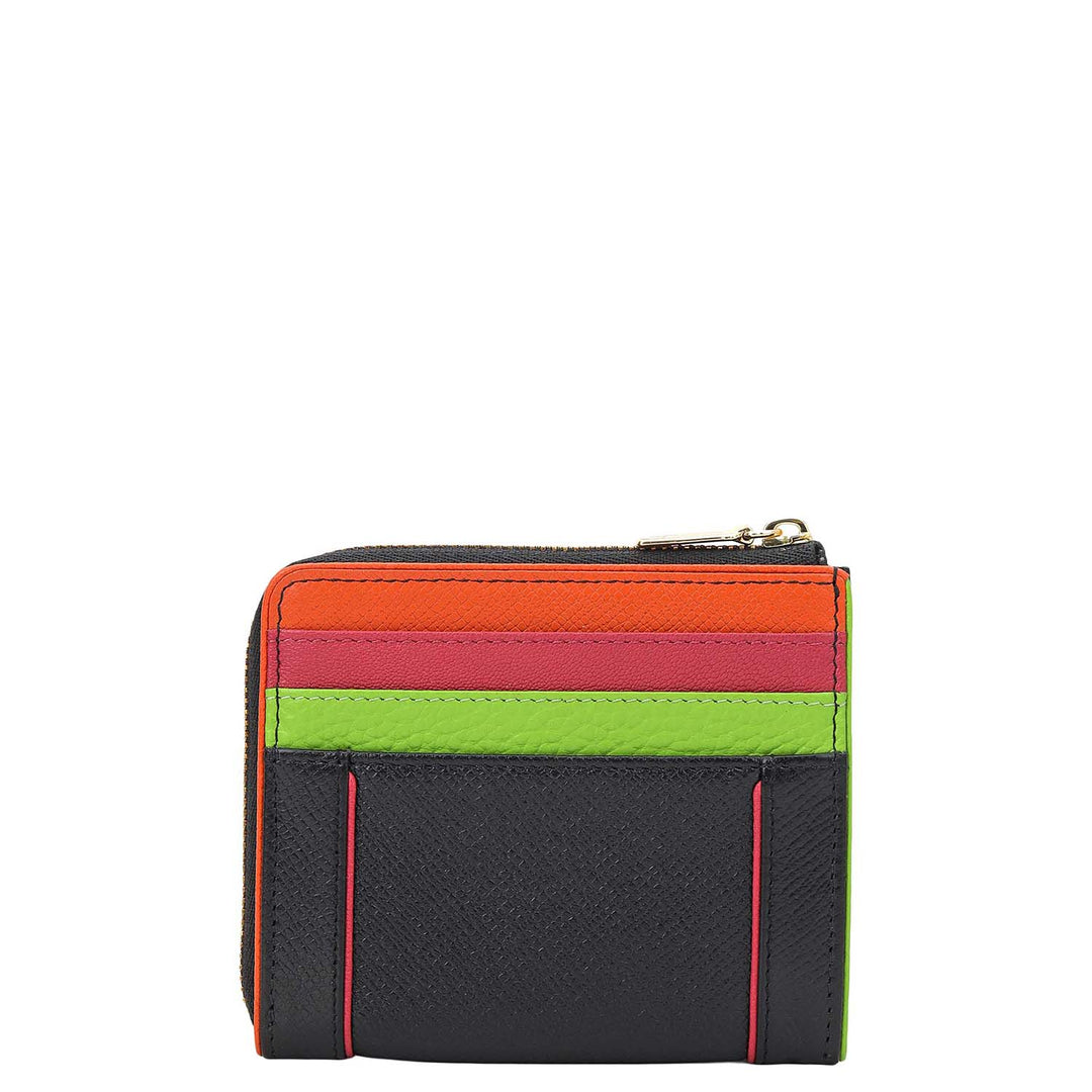 6 Slots Leather Card Case - Black