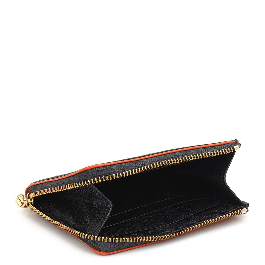 6 Slots Leather Card Case - Black