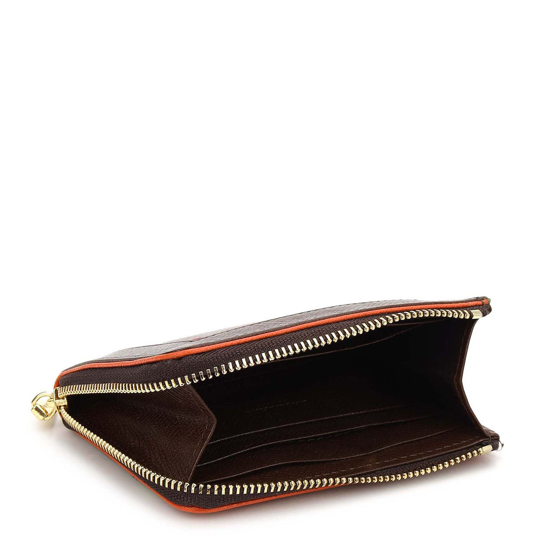6 Slots Leather Card Case - Walnut