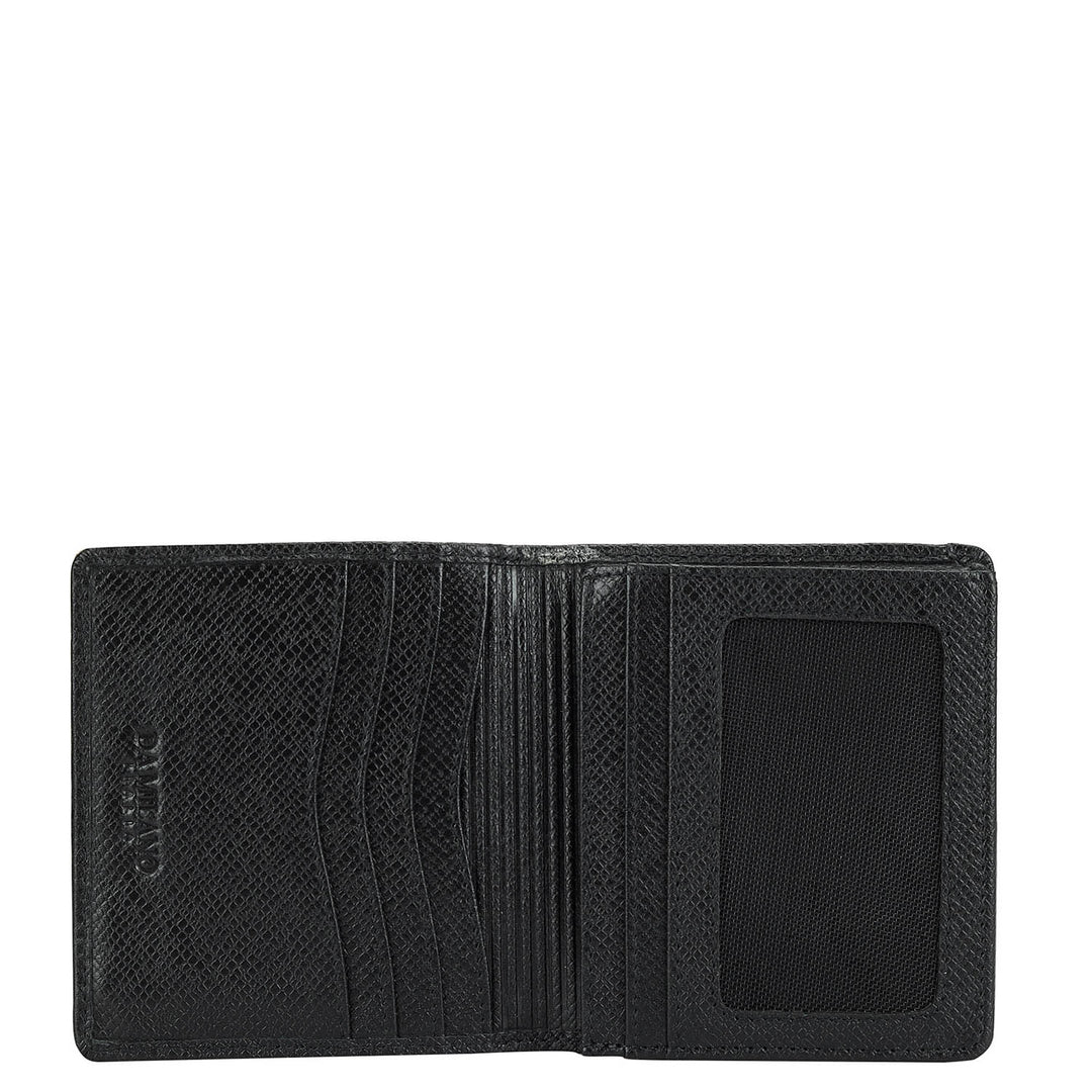Croco Leather Card Case - Black