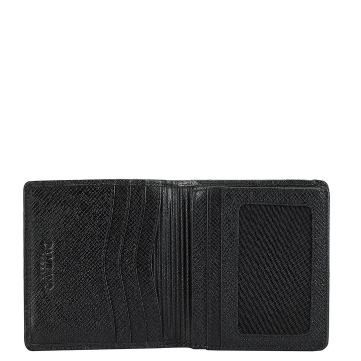 Croco Leather Card Case - Black