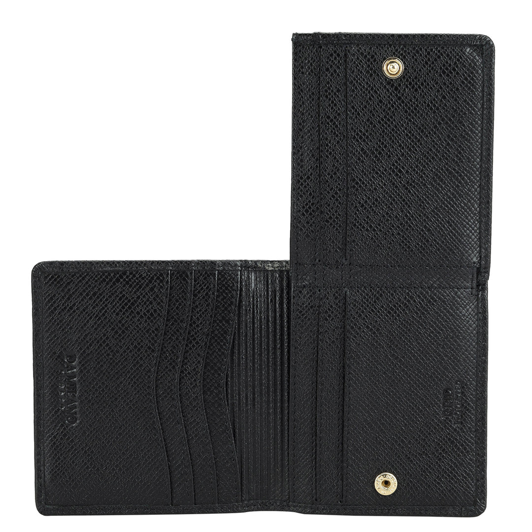 Croco Leather Card Case - Black