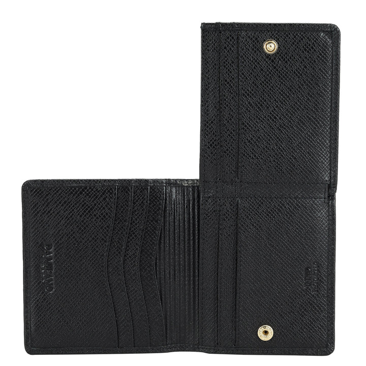 Croco Leather Card Case - Black