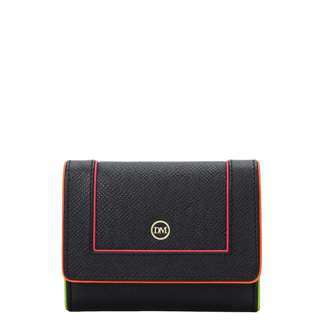 3 Slots Leather Card Case - Black
