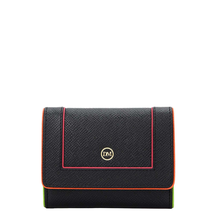 3 Slots Leather Card Case - Black