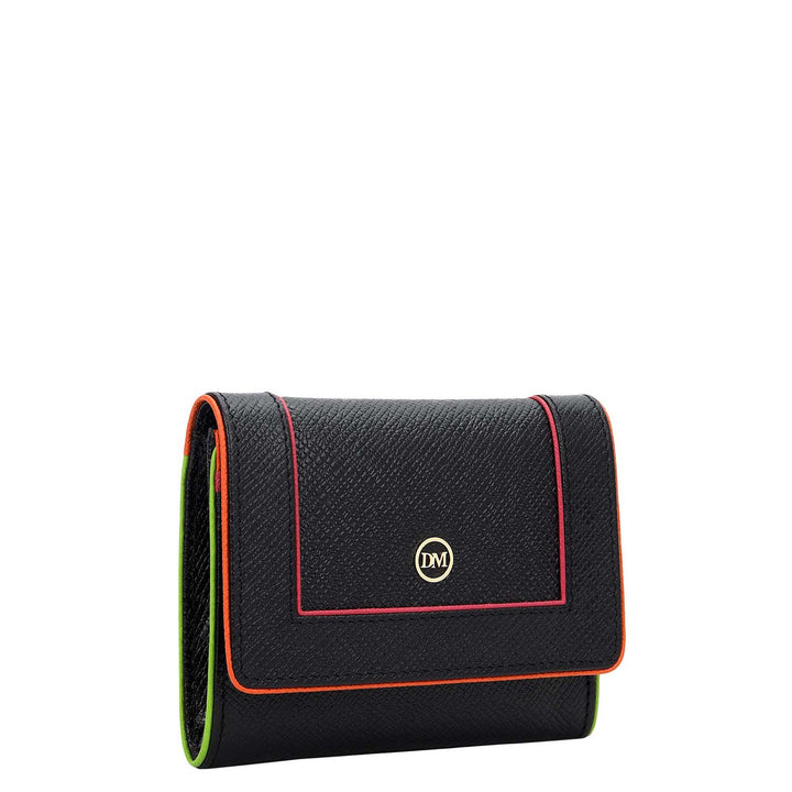 3 Slots Leather Card Case - Black