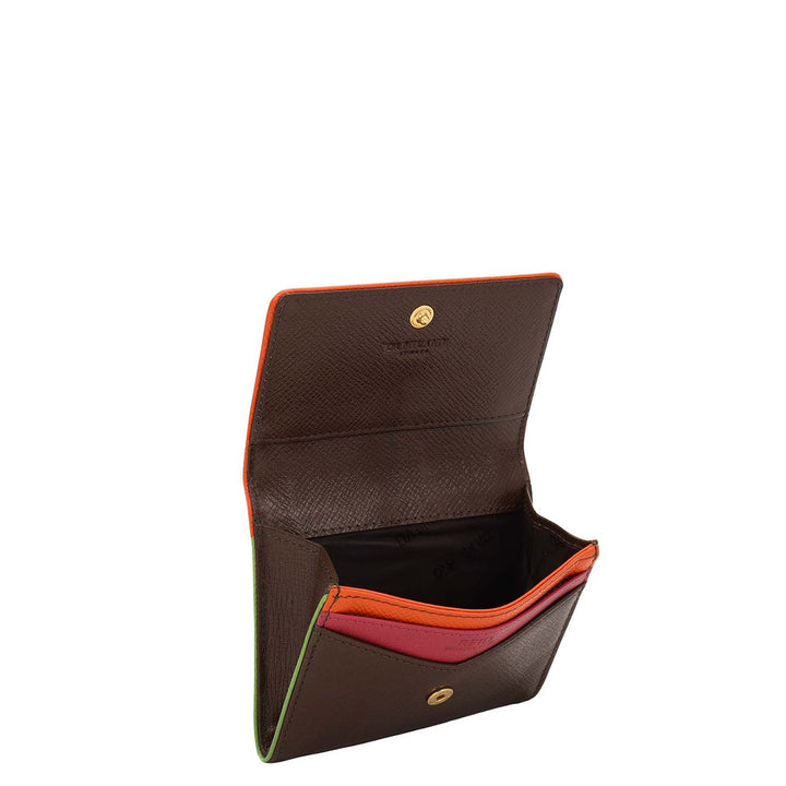 3 Slots Leather Card Case - Walnut
