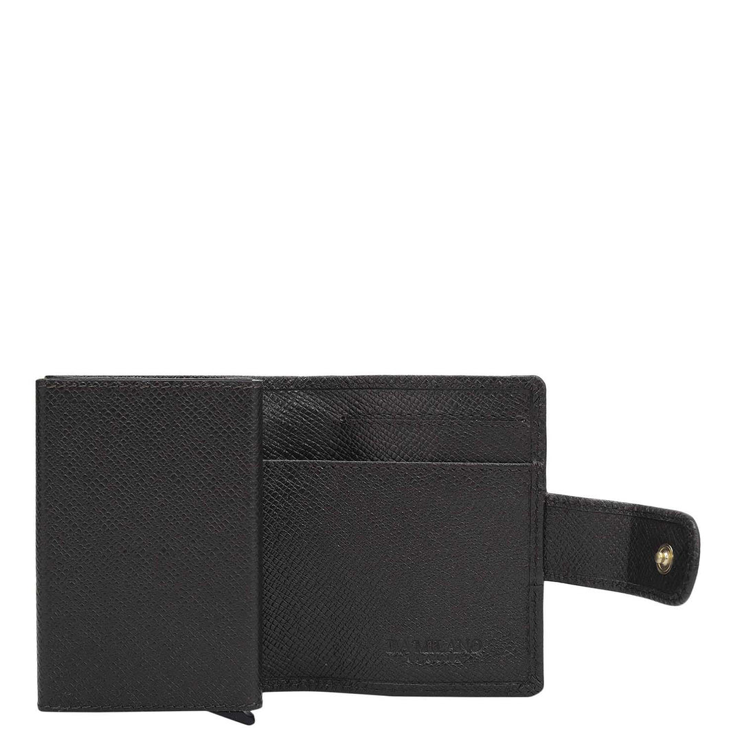 Multi Slot Leather Card Case - Black