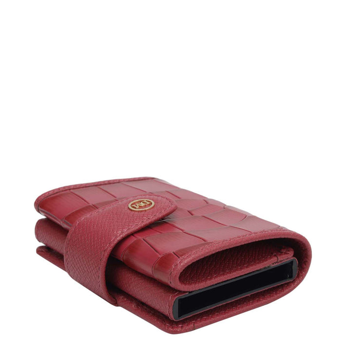 Multi Slot Leather Card Case - Plumberry