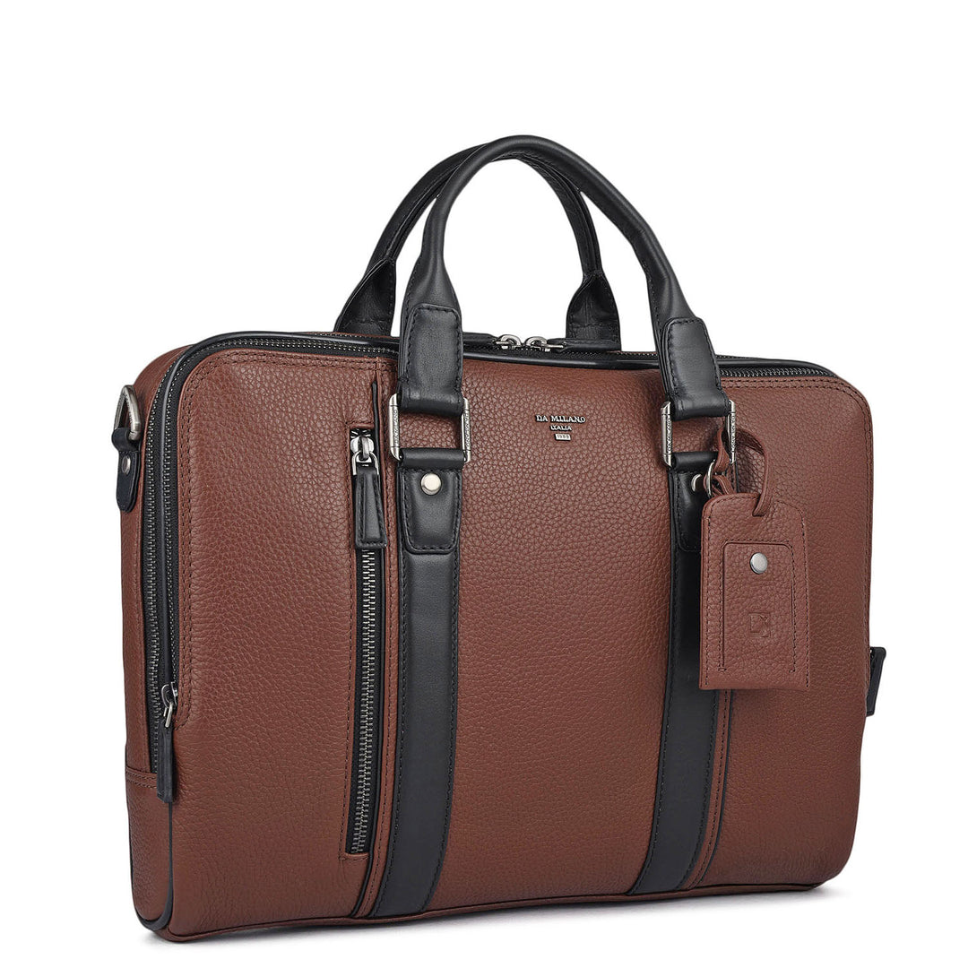 Wax Leather Laptop Bag - Espresso