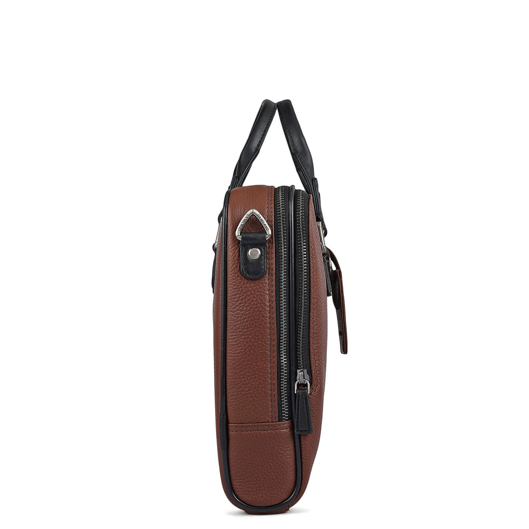 Wax Leather Laptop Bag - Espresso