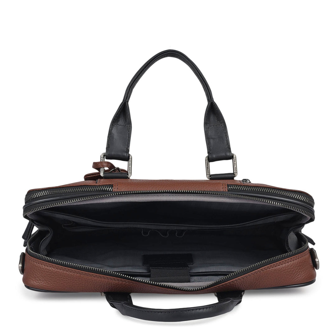 Wax Leather Laptop Bag - Espresso