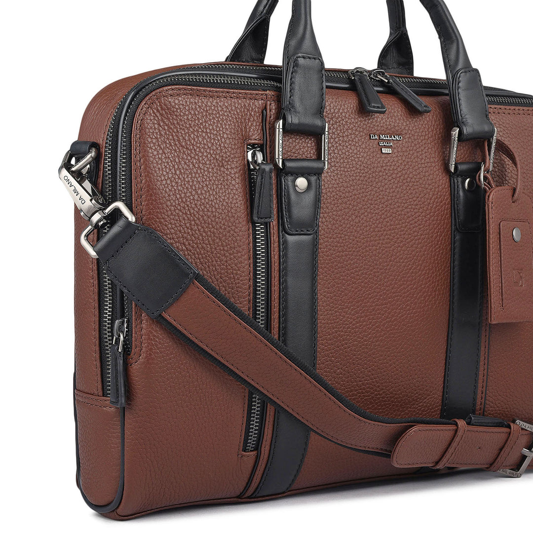 Wax Leather Laptop Bag - Espresso