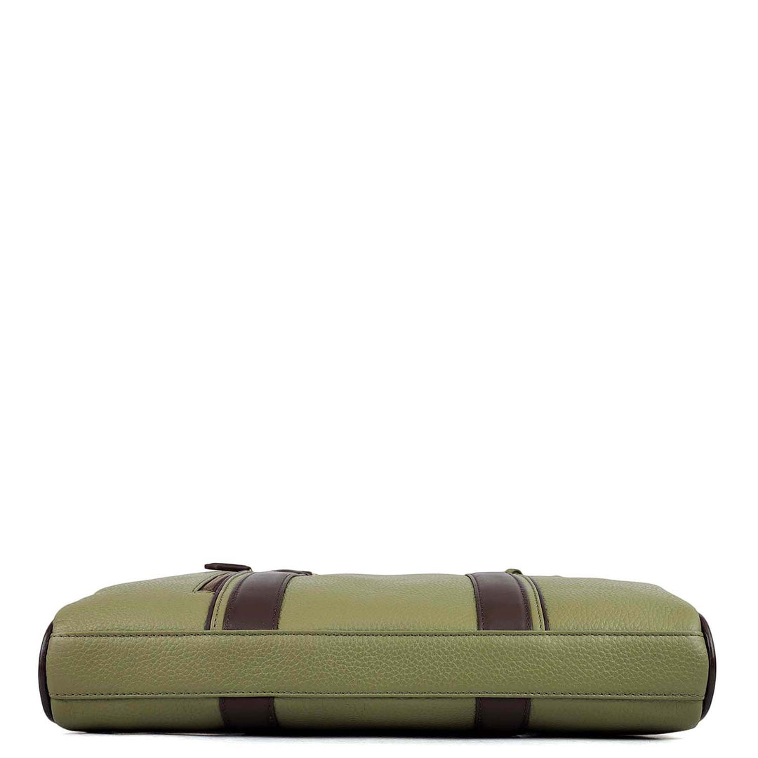 Wax Leather Laptop Bag - Fern
