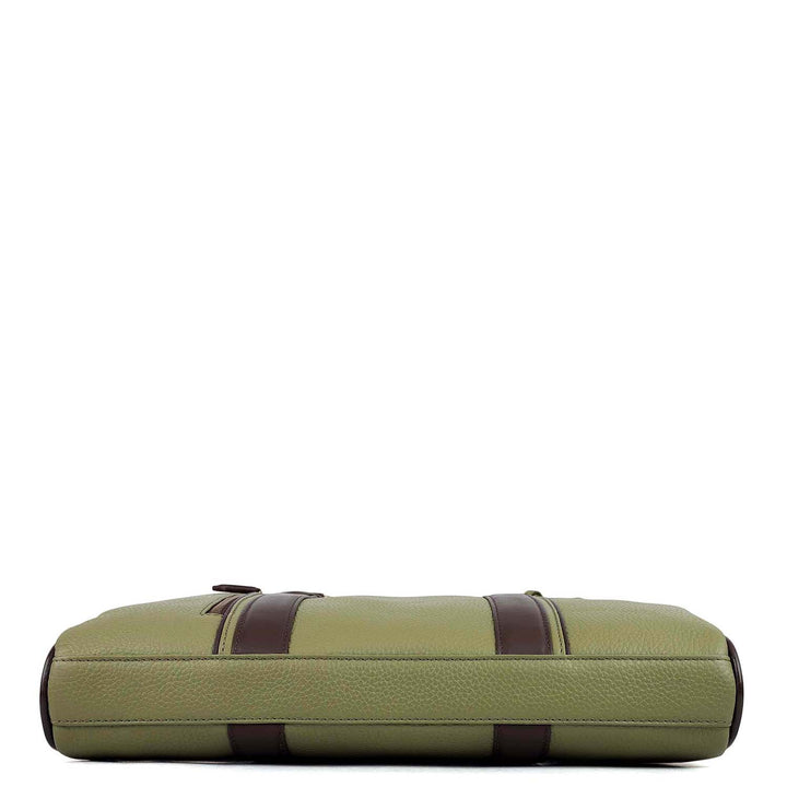 Wax Leather Laptop Bag - Fern