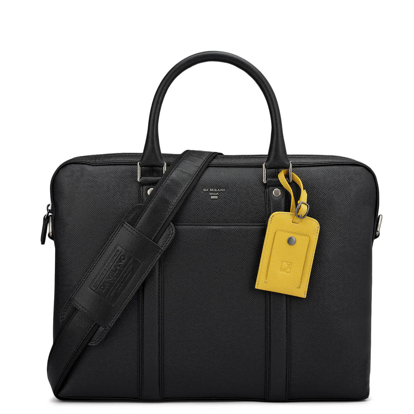 Franzy Leather Laptop Bag - Black