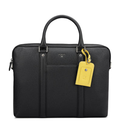 Franzy Leather Laptop Bag - Black