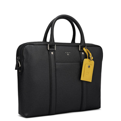 Franzy Leather Laptop Bag - Black