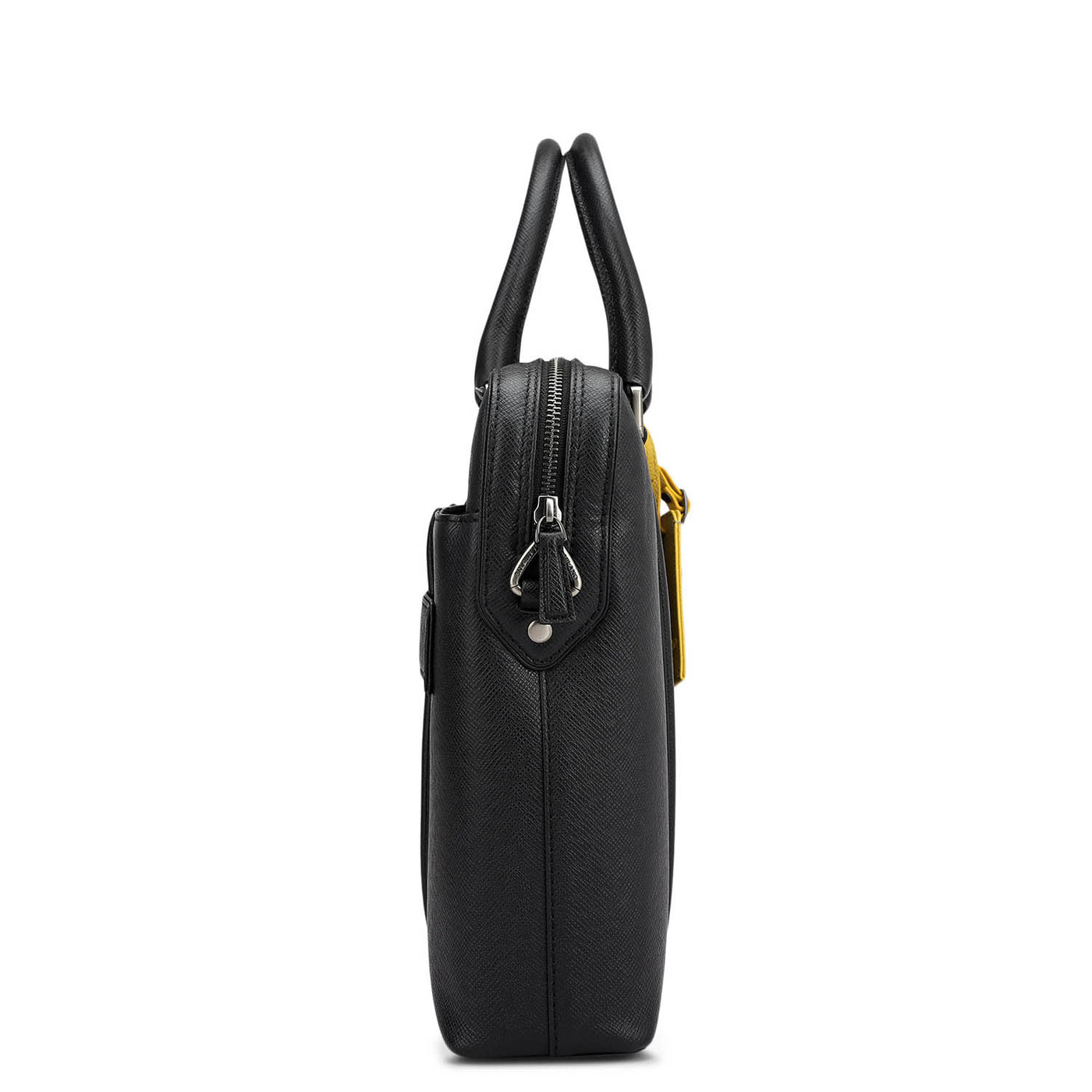 Franzy Leather Laptop Bag - Black