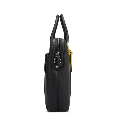Franzy Leather Laptop Bag - Black