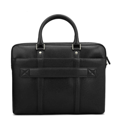 Franzy Leather Laptop Bag - Black