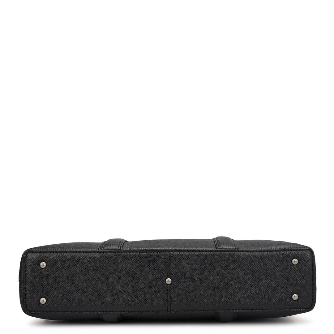 Franzy Leather Laptop Bag - Black