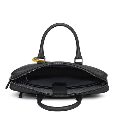 Franzy Leather Laptop Bag - Black