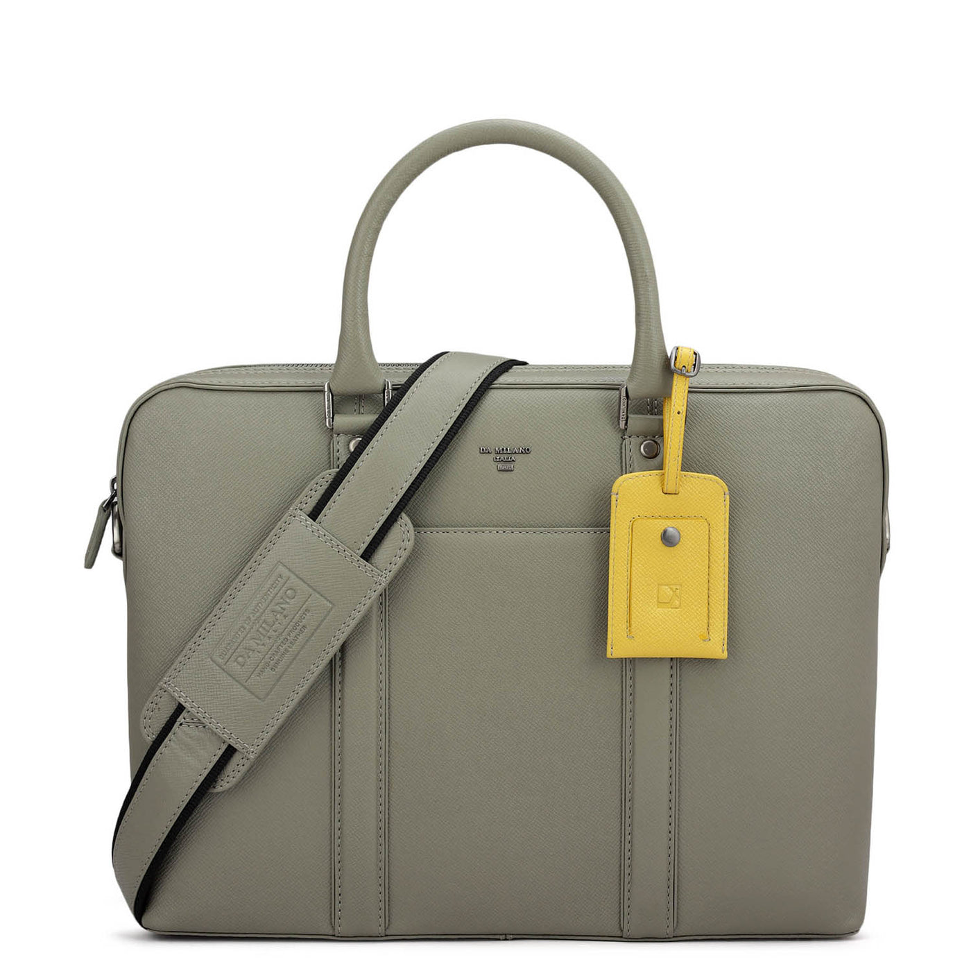 Franzy Leather Laptop Bag - Stone Grey