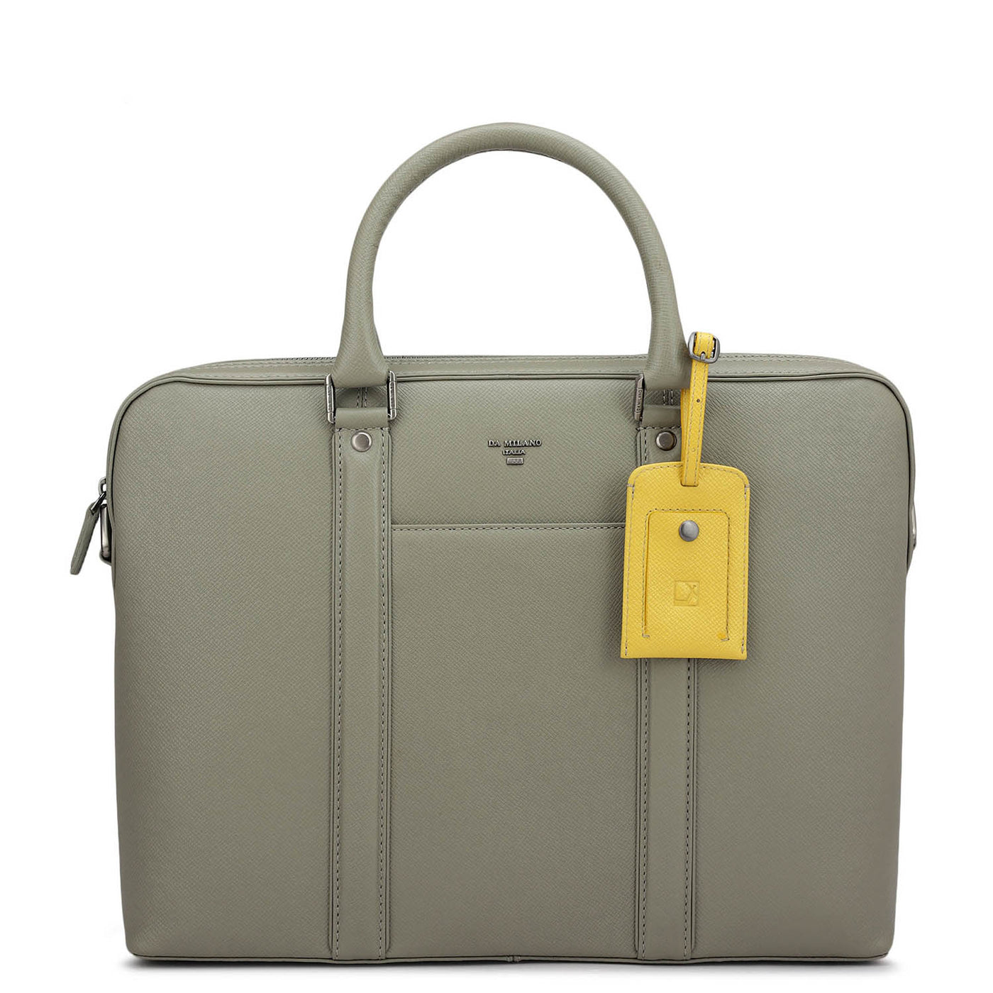 Franzy Leather Laptop Bag - Stone Grey
