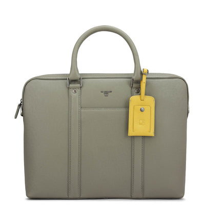 Franzy Leather Laptop Bag - Stone Grey